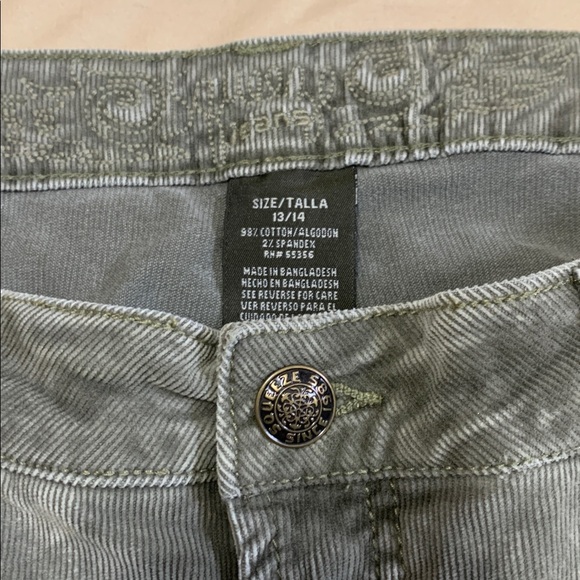 Squeeze Olive Corduroy Jeans - Picture 2 of 8